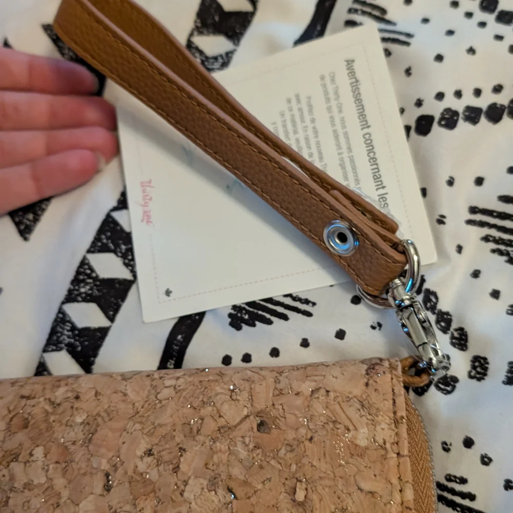 Thirty-One Cork Wristlet with Brown Strap - Picture 5 of 9